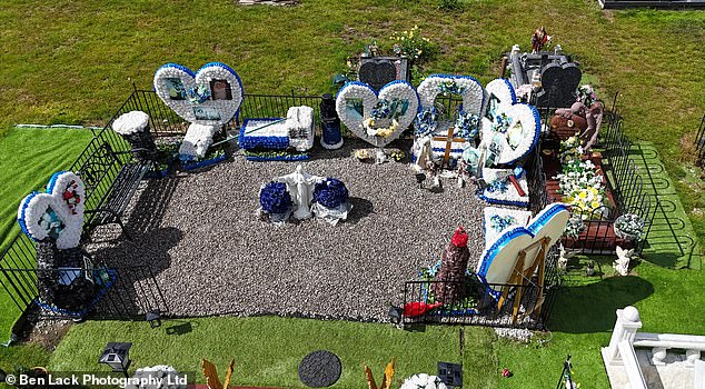 The Collins family have made clear they will not back down and previously threatened 'war' if the tribute was pulled down. Pictured: Terry's grave