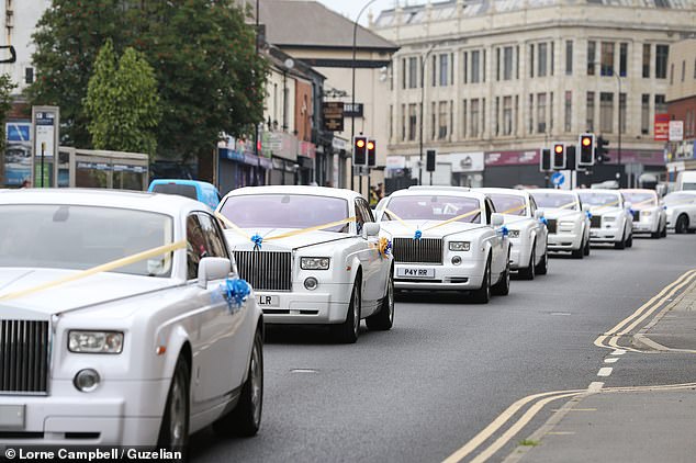 The cortege also had 40 Rolls Royces, about 12 bikers and other vintage cars