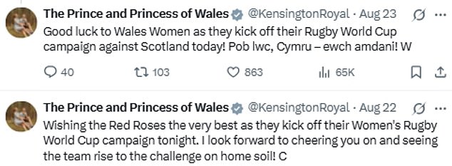 The couple have both shared personal messages to their respective teams on social media in recent weeks