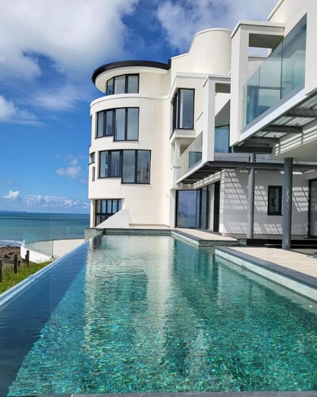 The house (pictured) went up for sale for £10million, but has now been sold for £4.35million