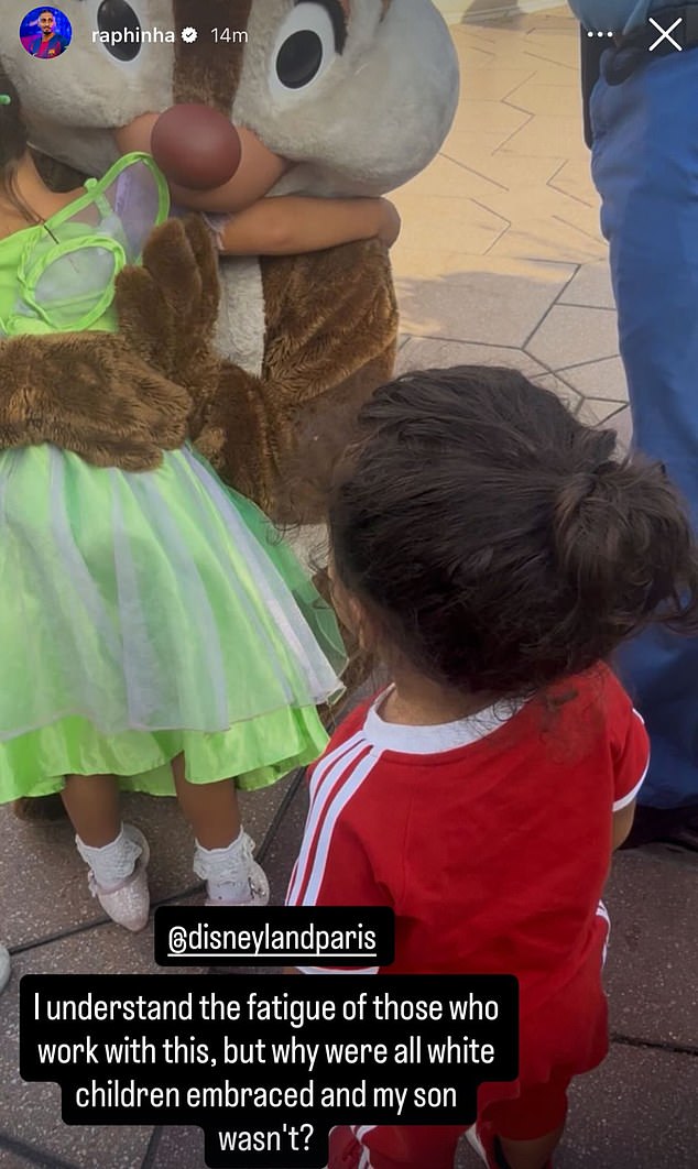 Footage showed the footballer's young son, Gael, allegedly being ignored by mascots