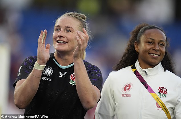 Captain Alex Matthews applauds the crowd in Brighton after her side was given a good test