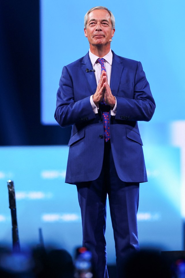 Nigel Farage at the Reform UK party conference.