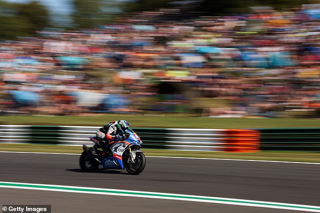 The Scottish rider - pictured here in August - came off his bike during the Pirelli National Superstock Championship
