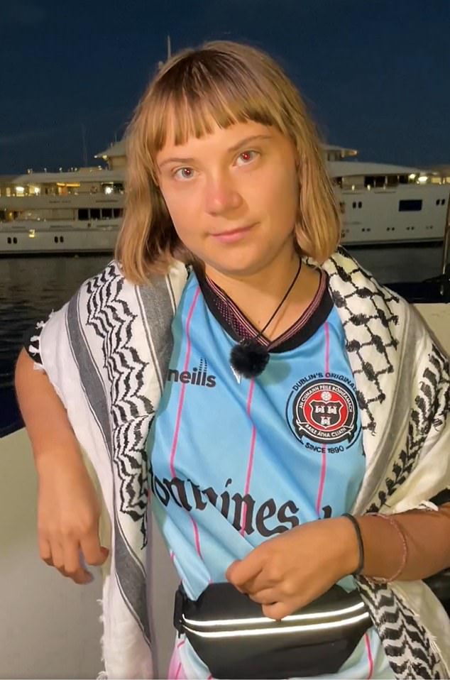 Mr Nawar is listed alongside Swedish campaigner Greta Thunberg as part of the 13-strong 'steering committee' orchestrating the Global Sumud Flotilla