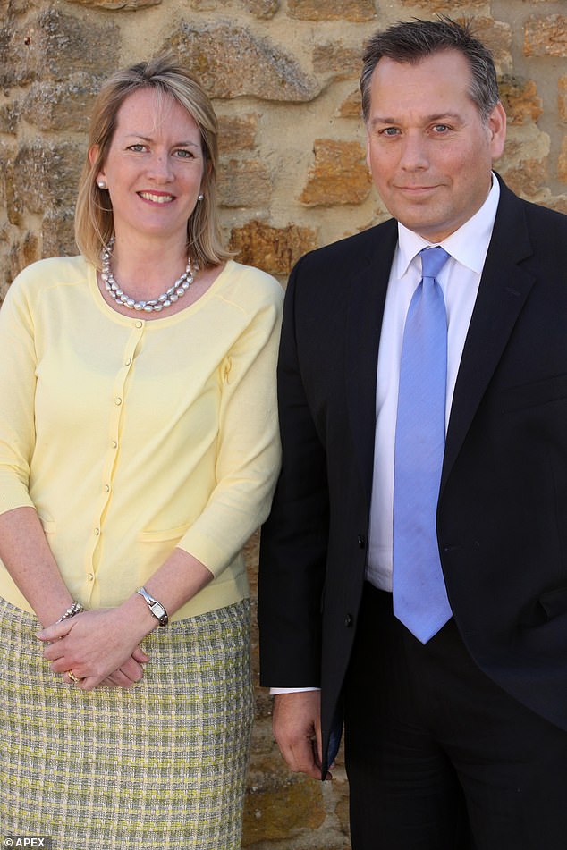 Warburton with his wife, Harriet Baker-Bates. Their 22-year marriage ended after the scandal