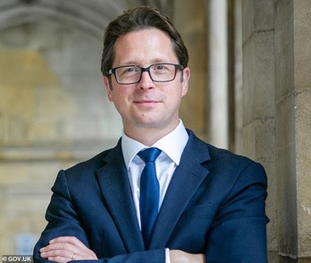 Tory frontbencher Alex Burghart (pictured) pointed out the potential irony if former Housing Secretary Ms Rayner decides to accept the severance payment