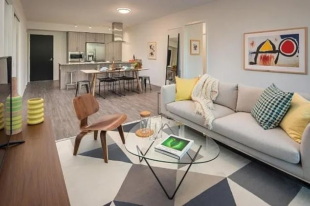 The comedy writer is renting a two-bedroom flat for £2,600 a month in a luxury complex