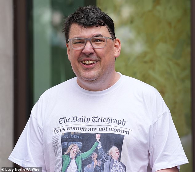 Wearing a t-shirt with a photo of a Daily Telegraph front page with the headline 'Trans women are not women', Linehan is unrepeentent in his trans views that have led to such a backlash