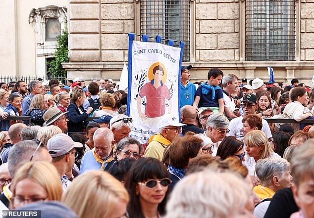 Many travelled to the capital to celebrate the occasion via a special train from Assisi