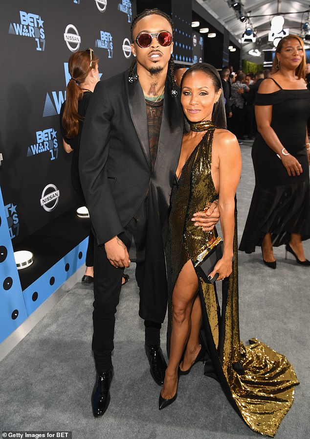 News of Jada's fling with August first emerged in 2020 - but she and Will initially denied the allegations, claiming they were 'absolutely not true'; Jada and August seen in 2017 in L.A.