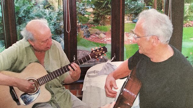 Mr Conil has sung and played guitar with Fleetwood Mac's Peter Green (left) for a demo, in which he impersonated former England manager Sven Goran Eriksson to the song 'Man of the World'