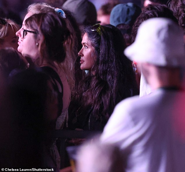 He lead the stars at the gig, with Mexican-American actress and producer Salma Hayek, 59, spotted watching on from the packed crowd