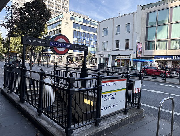 The Underground Station in Notting Hill was quiet when the Daily Mail visited, with people seemingly seeking alternative means to reach their destinations