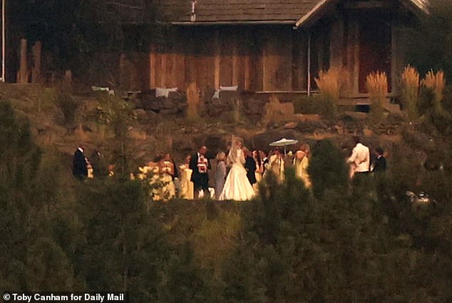 Exclusive Daily Mail photos show the moment the handsome 31-year-old said ¿I do¿ to his glamorous blonde bride Abby Champion in an intimate lakeside ceremony