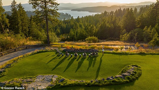 The pair tied the knot in an afternoon wedding at the ultra-exclusive Gozzer Ranch country club (pictured) in Coeur d’Alene, Idaho