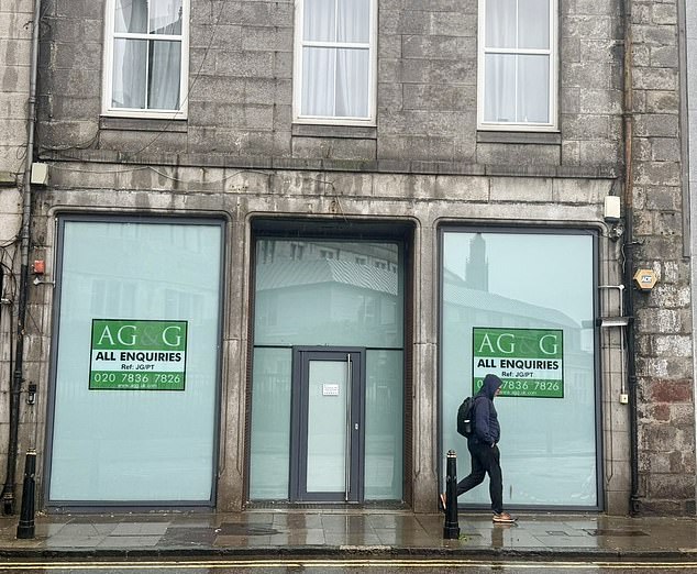 Shops pictured boarded up in Aberdeen. There are projections that as many as 200,000 well-paid jobs could soon disappear