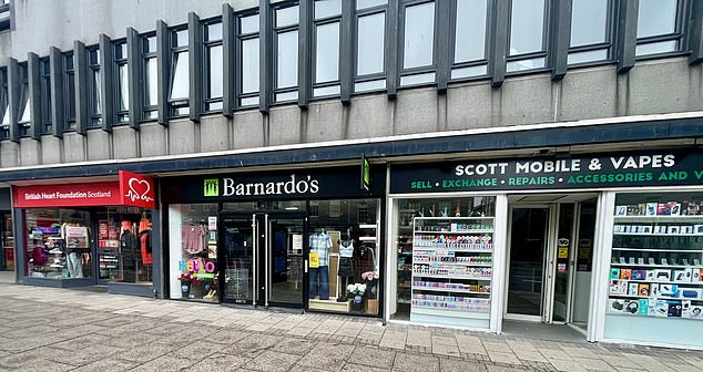 Top name stores John Lewis, Debenhams and Marks and Spencer have closed and been replaced with vape and charity shops