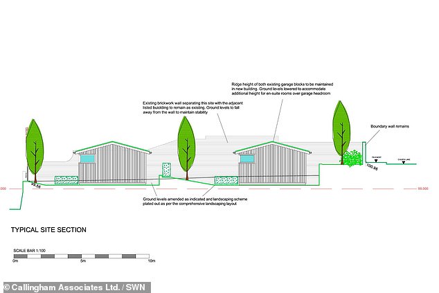 Mr Singh, who is listed as director of the 24-room, four-star hotel the eatery is attached to, originally had alternative plans (pictured) for the site approved