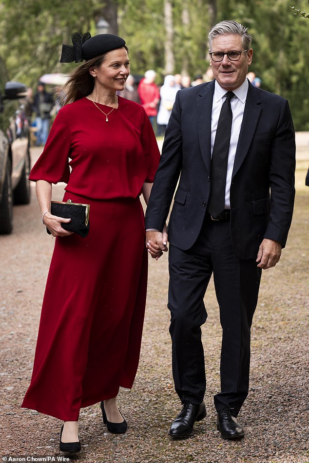 Sir Keir was joined by his glamorous wife, Lady Victoria Starmer, who opted for a two-part vibrant red ensemble