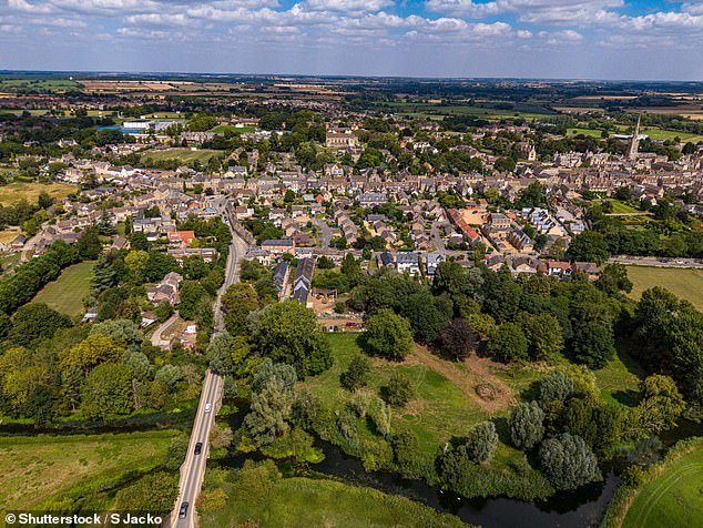 And unlike the Cotswolds which span six counties, the 'Notswolds' is a more isolated gem, encompassing the PE8 postcode district (an aerial view of Oundle)