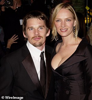 Hollywood royalty Ethan Hawke and Uma Thurman met on the set of Gattaca and started dating in 1996 before marrying two years later (pictured in 2000)