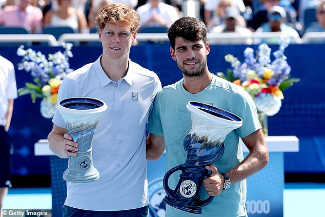The commander-in-chief will watch the US Open men's singles final between Jannik Sinner (left) and Carlos Aclaraz (right)