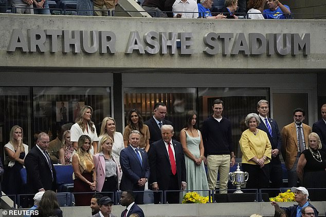 His ensemble - including cabinet members and close family - joined him for the special sporting occasion to watch Jannik Sinner and Carlos Alcaraz
