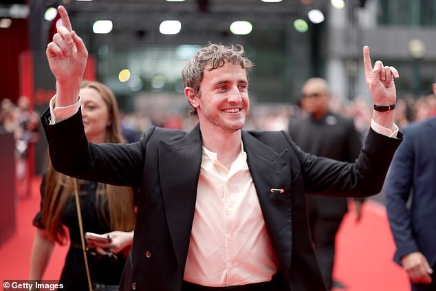 The Normal People actor was in great spirits as he hit the red carpet