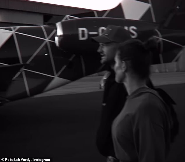 One clip showed the couple travelling via swanky private jet