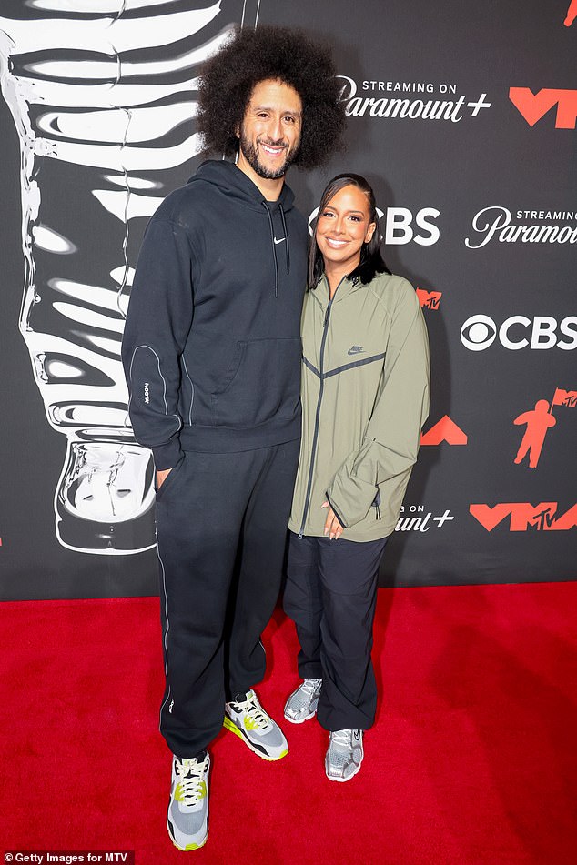 Colin Kaepernick and his wife Nessa opted for sporty ensembles