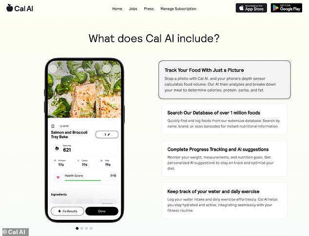 Cal AI users upload a photograph of their meal, and the artificial intelligence software estimates the total calories with 90 percent accuracy, according to the company