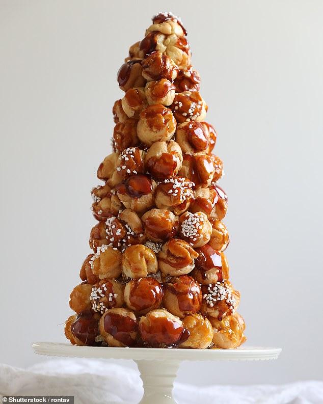 The survey revealed the nation's favourite French dishes of all time, including chocolate fondant, profiteroles (pictured) and boeuf bourguignon