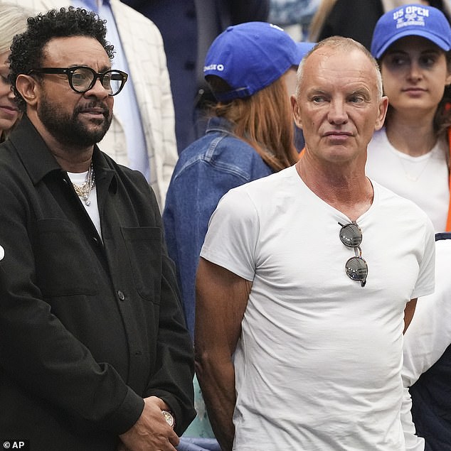 Sting watches the final with ex-Marine Corps Lance corporal and recording artist, Shaggy