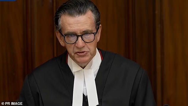 A screenshot taken from an ABC broadcast shows Justice Christopher Beale delivering the sentence for convicted mushroom killer Erin Patterson at the Supreme Court of Victoria in Melbourne, Monday, September 8, 2025. (PR IMAGE/Supplied by ABC) NO ARCHIVING AAP IMAGE BEYOND 48 HOUR NEWS USAGE, EDITORIAL USE ONLY, AAP PROVIDES ACCESS TO THIS HANDOUT IMAGE TO BE USED SOLELY FOR THE PURPOSE FOR WHICH THE IMAGE WAS PROVIDED, FOR REPORTING ON THE EVENTS OR FACTS DEPICTED IN THE IMAGE, AUSTRALIA ONLY
