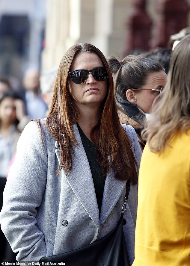 Patterson's friend Ali Rose Prior outside the courthouse on Monday