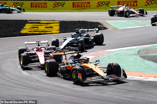 Piastri (pictured leading Charles Leclerc at Monza) said there was more at play in the long-term results involving himself and Norris