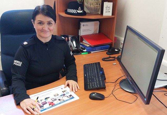 Superintendent Cathy Larkman, pictured in 2019, was shocked when former colleagues turned up at her home near Port Talbot on Sept 4