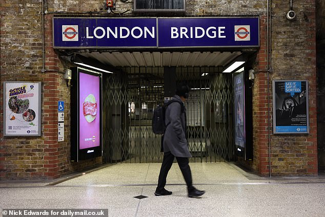Many popular areas across the city normally packed with tourists and workers, such as London Bridge, will lie desolate over the coming week
