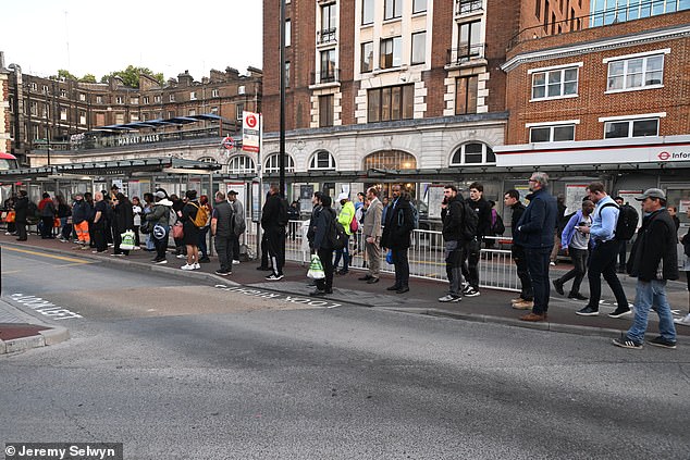 Massive queues have been seen at London Victoria bus station this morning as the Tube network is paralysed by strikes