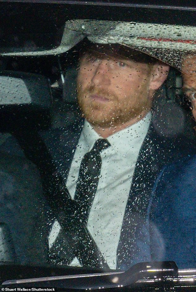 Harry on his way to Balmoral shortly after the Queen had passed away. The Duke of Sussex wanted to brig Meghan with him but his father said no