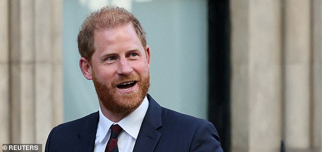 FILE PHOTO: Britain's Prince Harry departs after attending court for his appeal against the rejection of his legal challenge to the British government's decision to take away his police protection when he is in Britain, outside the High Court in London, Britain, April 9, 2025. REUTERS/Isabel Infantes/File Photo