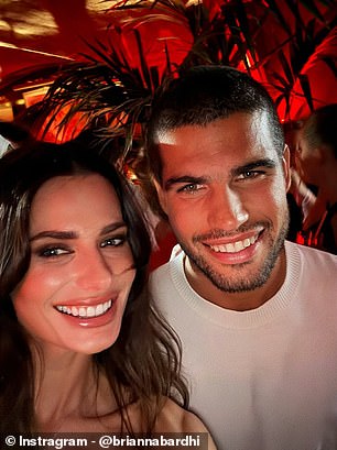 Alcaraz was pictured alonside model Brianna Bardhi