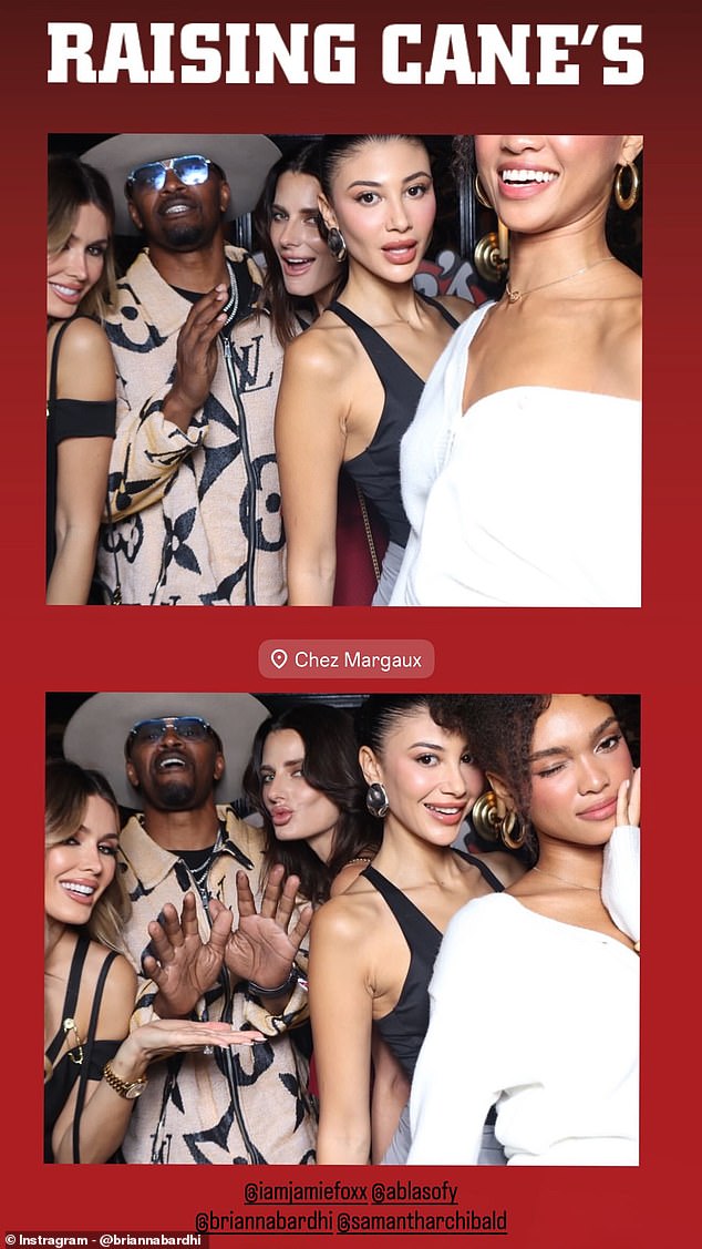 Jamie Foxx was among the stars to have been present at Chez Margaux amid the celebrations