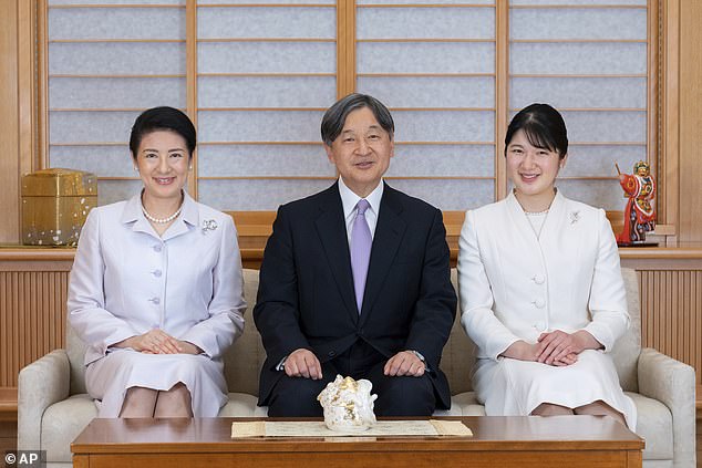 Japan's Emperor Naruhito and Empress Masako (left) with their daughter Princess Aiko. Aiko cannot succeed her father due to Japan's male-only succession policy