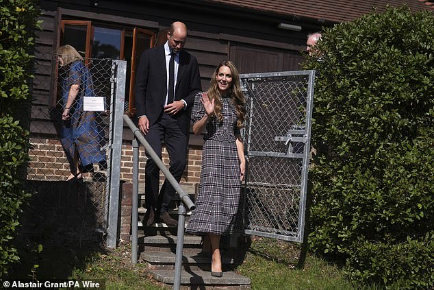 William and Kate smiled as they both made an appearance at the engagement in honour of Elizabeth