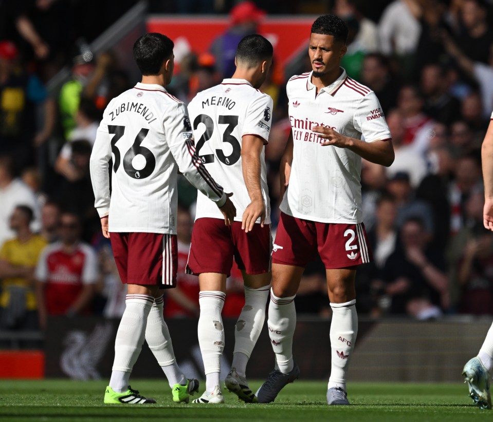 William Saliba of Arsenal during a Premier League match.