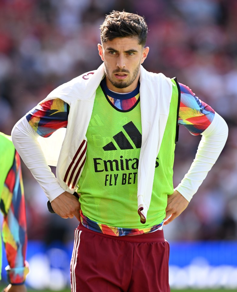 Kai Havertz of Arsenal looks on before a Premier League match.