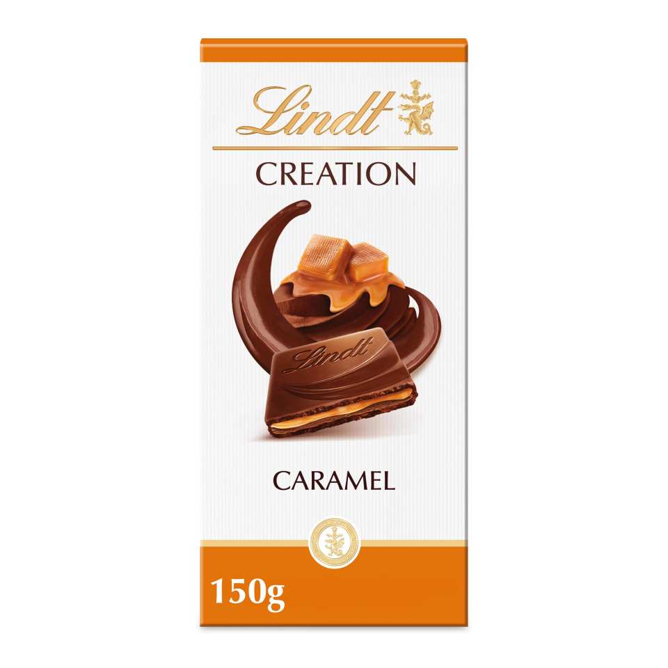 Lindt Creation Caramel chocolate bar, 150g.