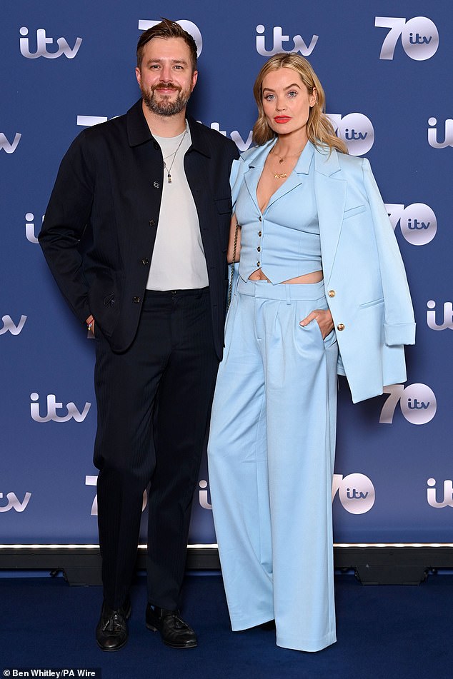 Former Love Island host Laura Whitmore pictured with her husband Iain Stirling